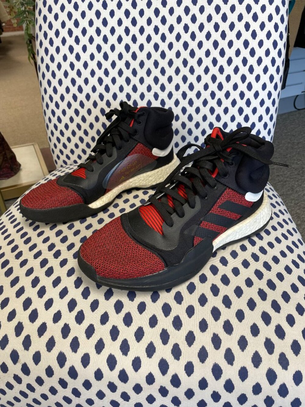 Adidas 11 Red Colorblock Shoes - Picture 3 of 9
